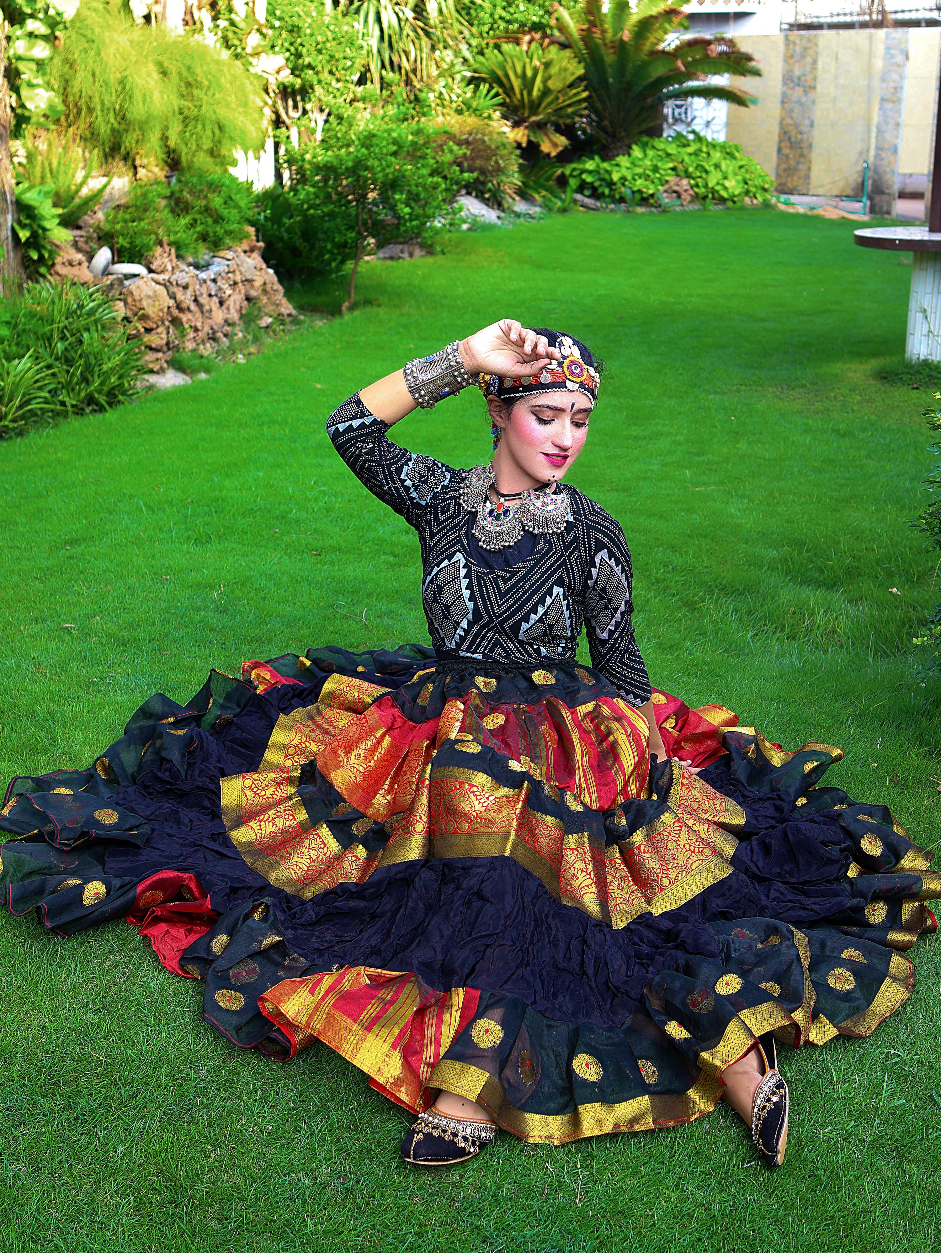 Tribal banarsi skirt sunset