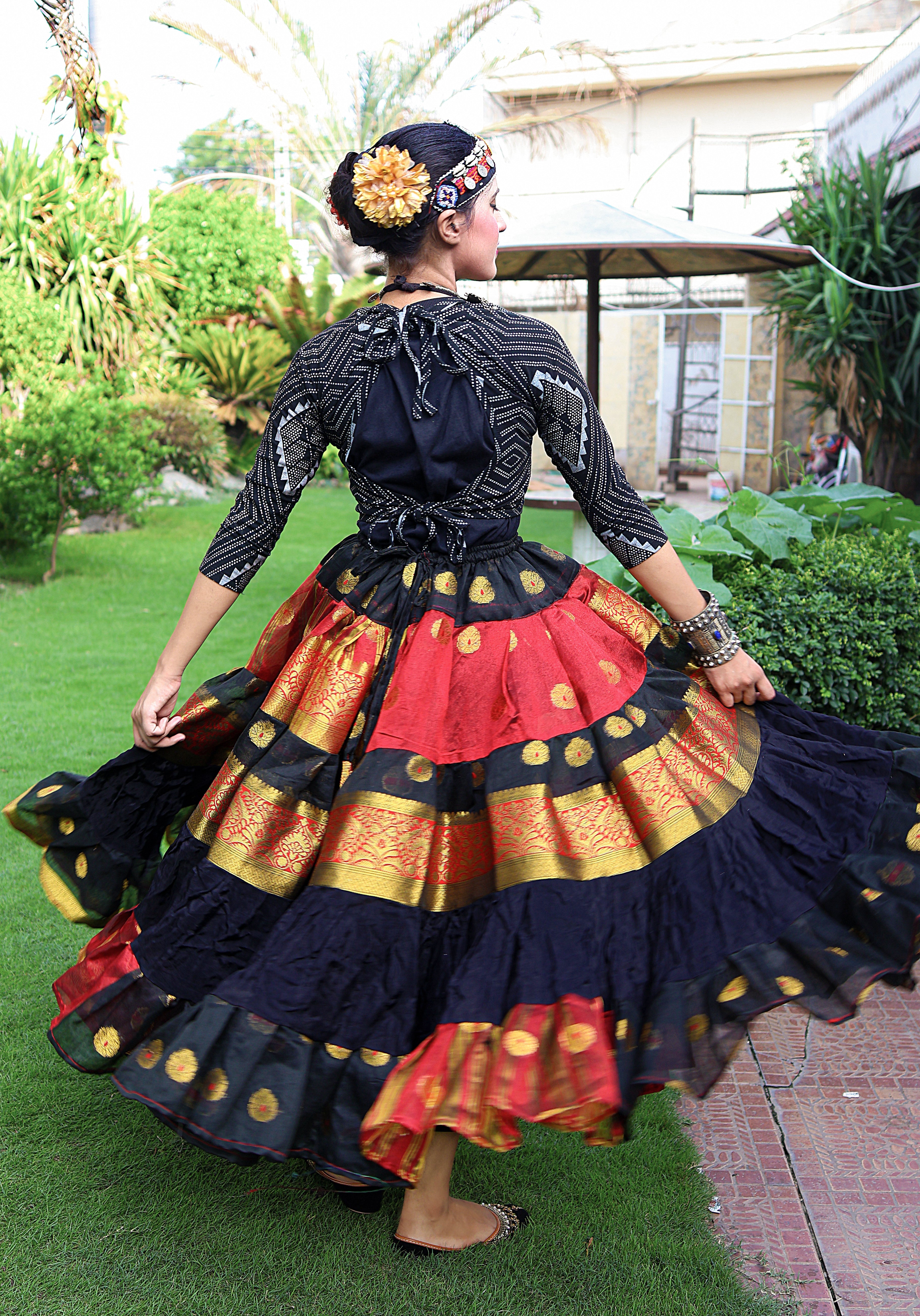 Tribal banarsi skirt sunset