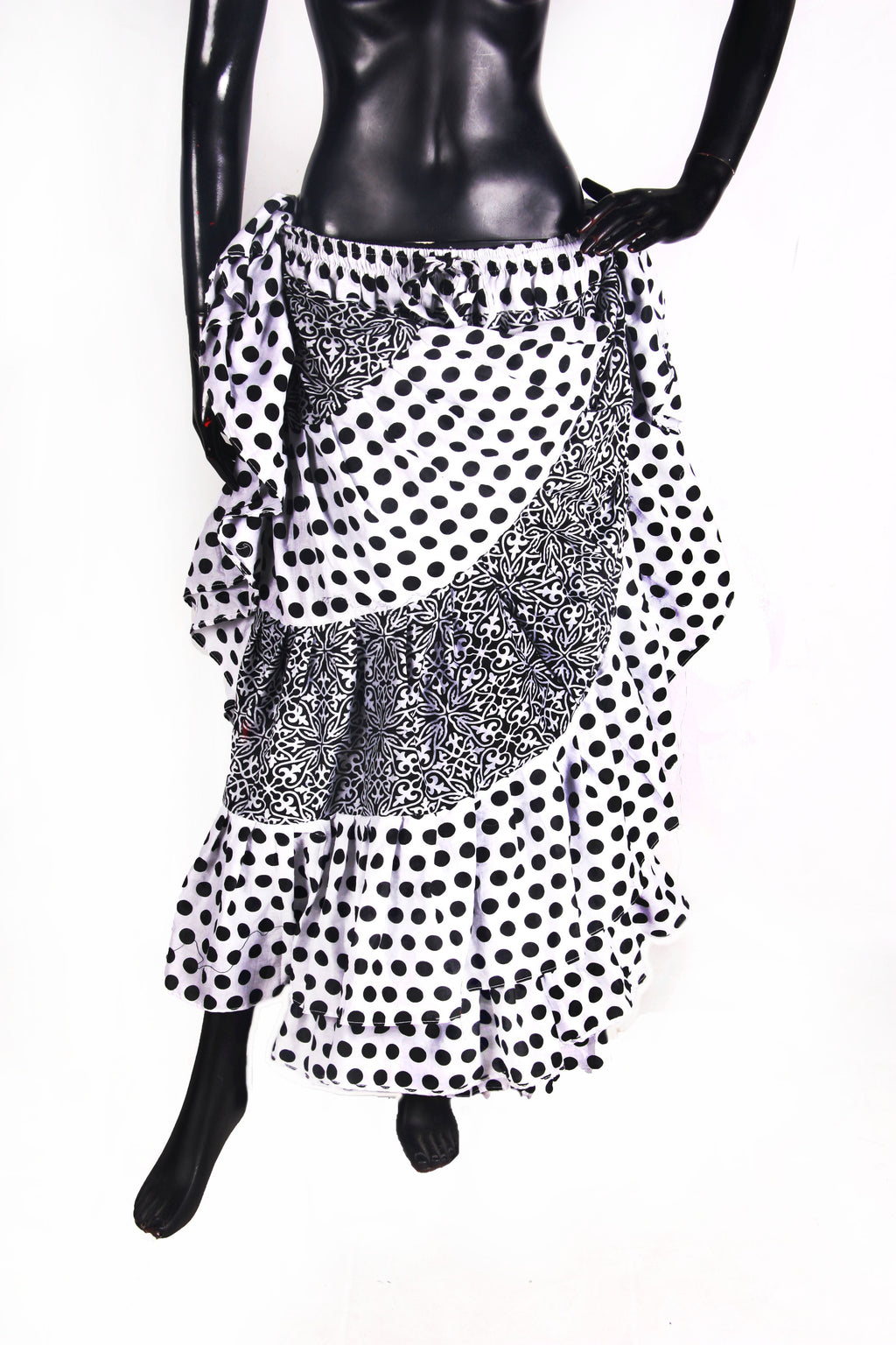 Black/white fusion Block Print skirt 25yards
