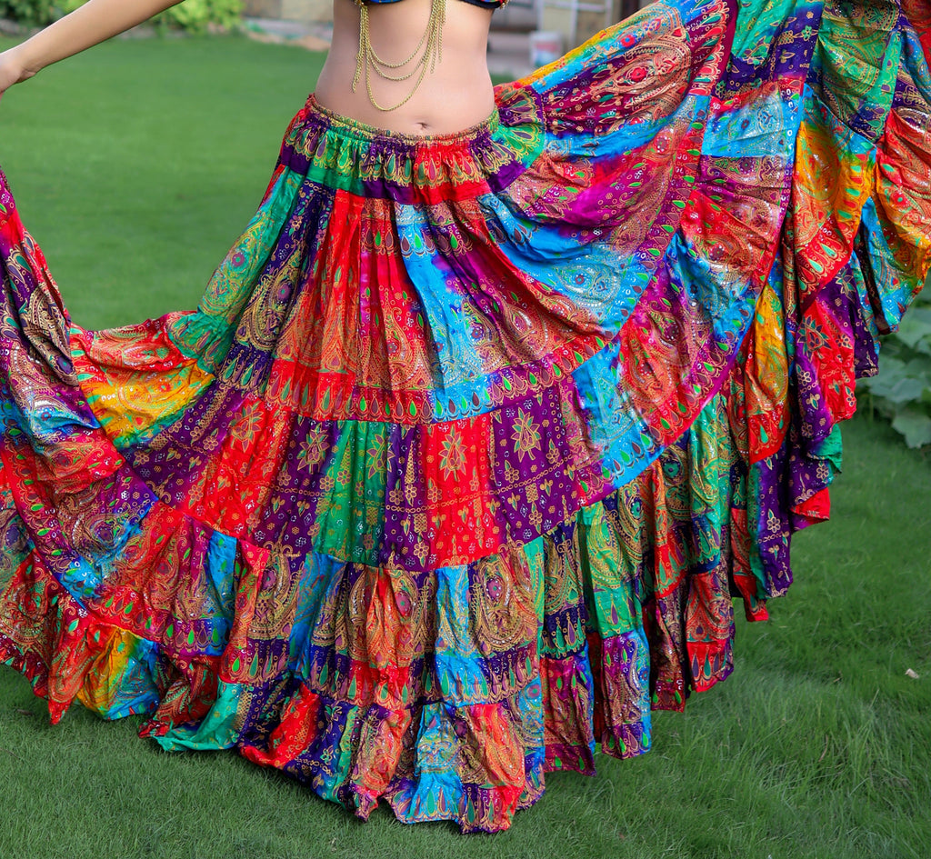 Tribal Block print Beauty Patchwork skirt multi WLS