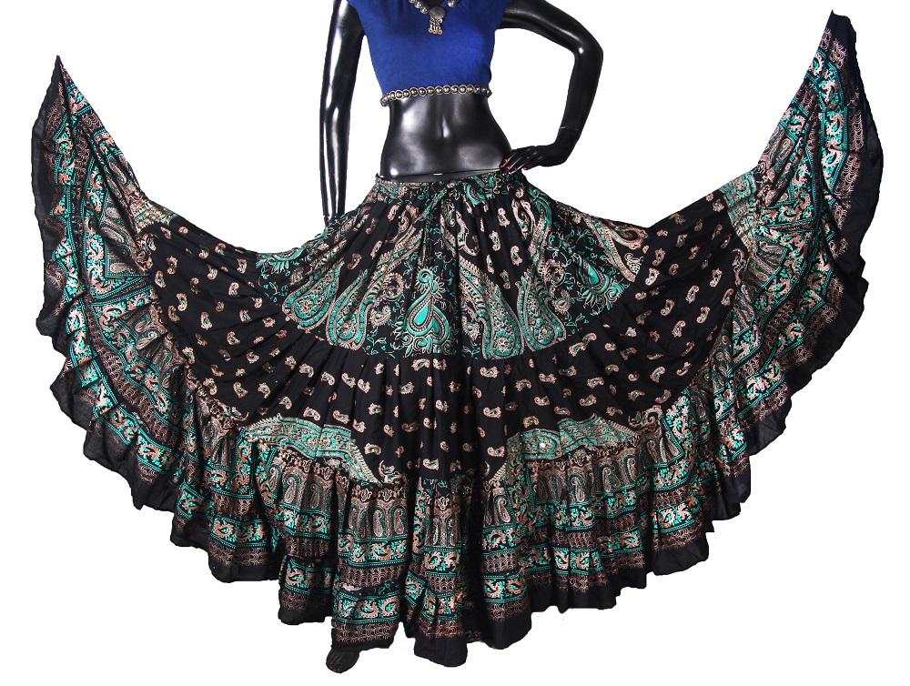 Block print Skirt New Collection 2018 Green /Turquoise