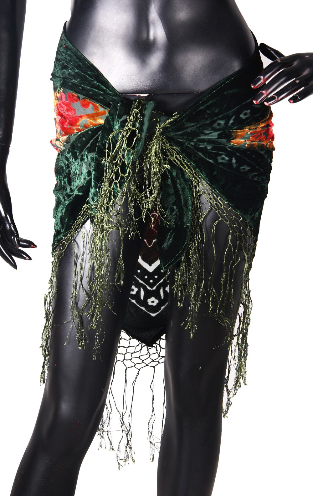 velvet hip scarf Tye Dye Green WS
