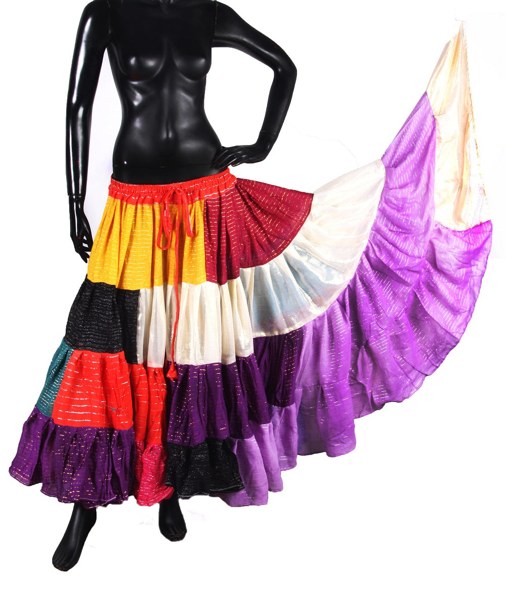 Patchwork Skirt made from Lurex Fabrics WLS