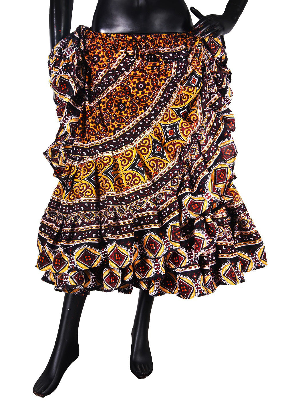 Block Printed Skirt Hyderabadi Gold WLS