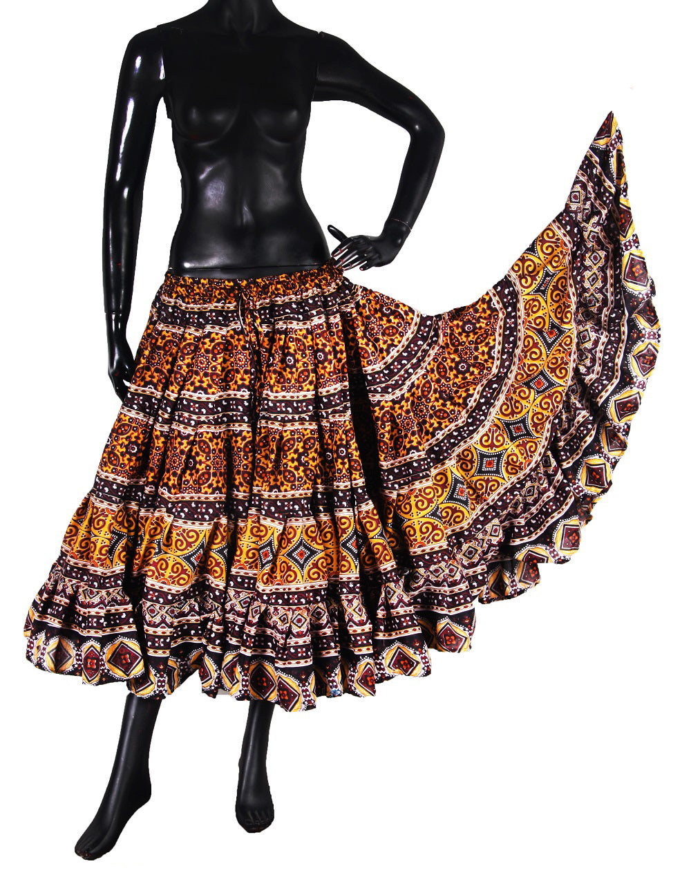 Block Printed Skirt Hyderabadi Gold WLS