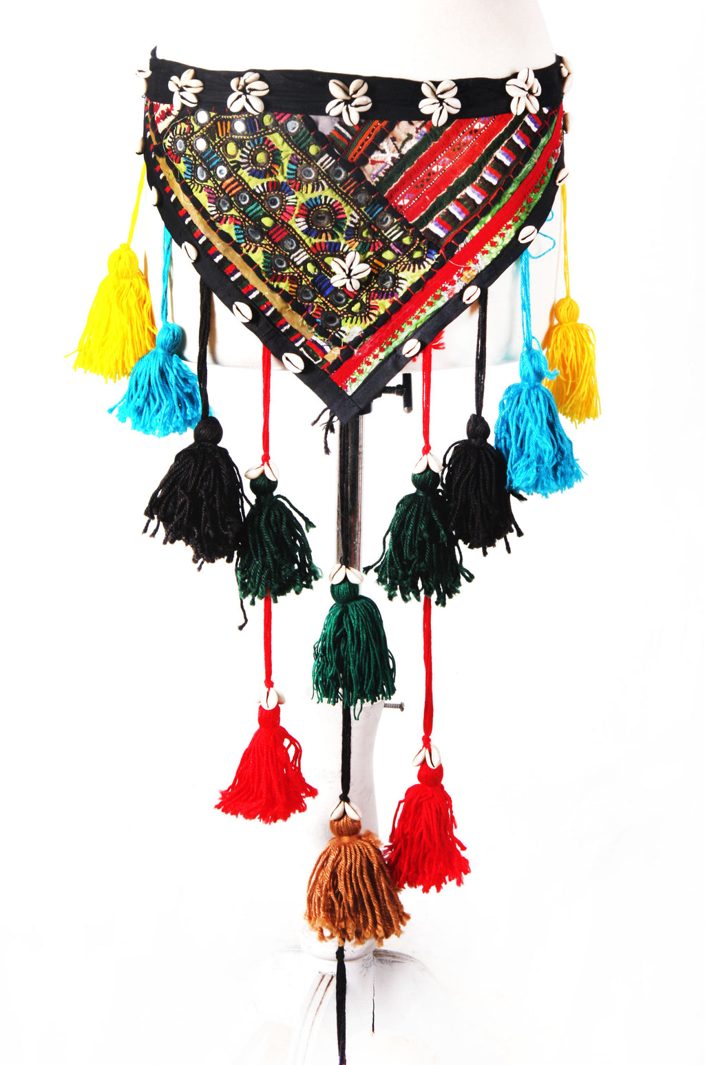 Tribal Embroidery Patchwork Shell Belt