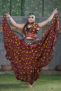 Block print Jaipur Choli/halter top burgundy
