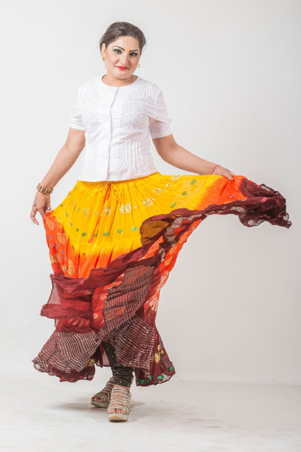 Senoritas skirt  Yellow/Orange/Burgundy WLS