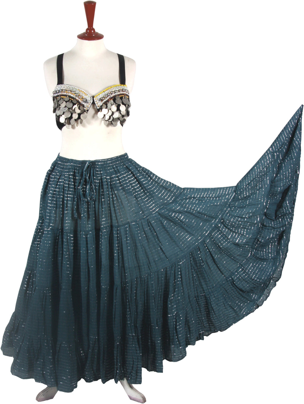 Lurex solid Skirt Teal 100% Viscose WLS