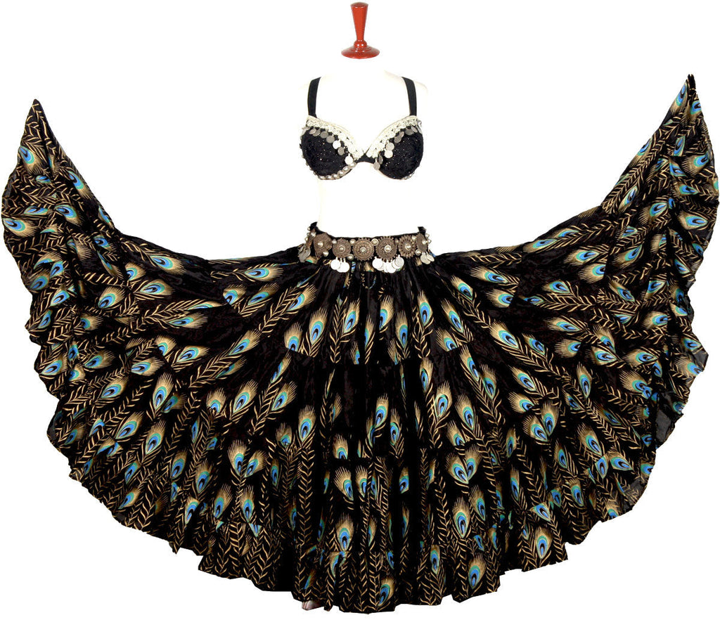 Block print skirt peacock WLS