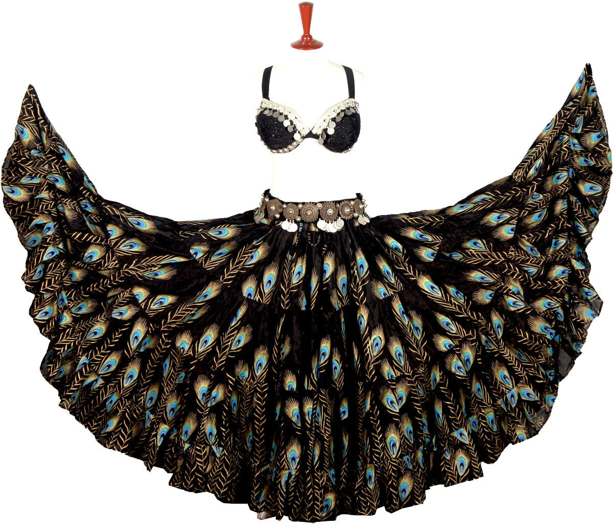 Block print skirt peacock WLS