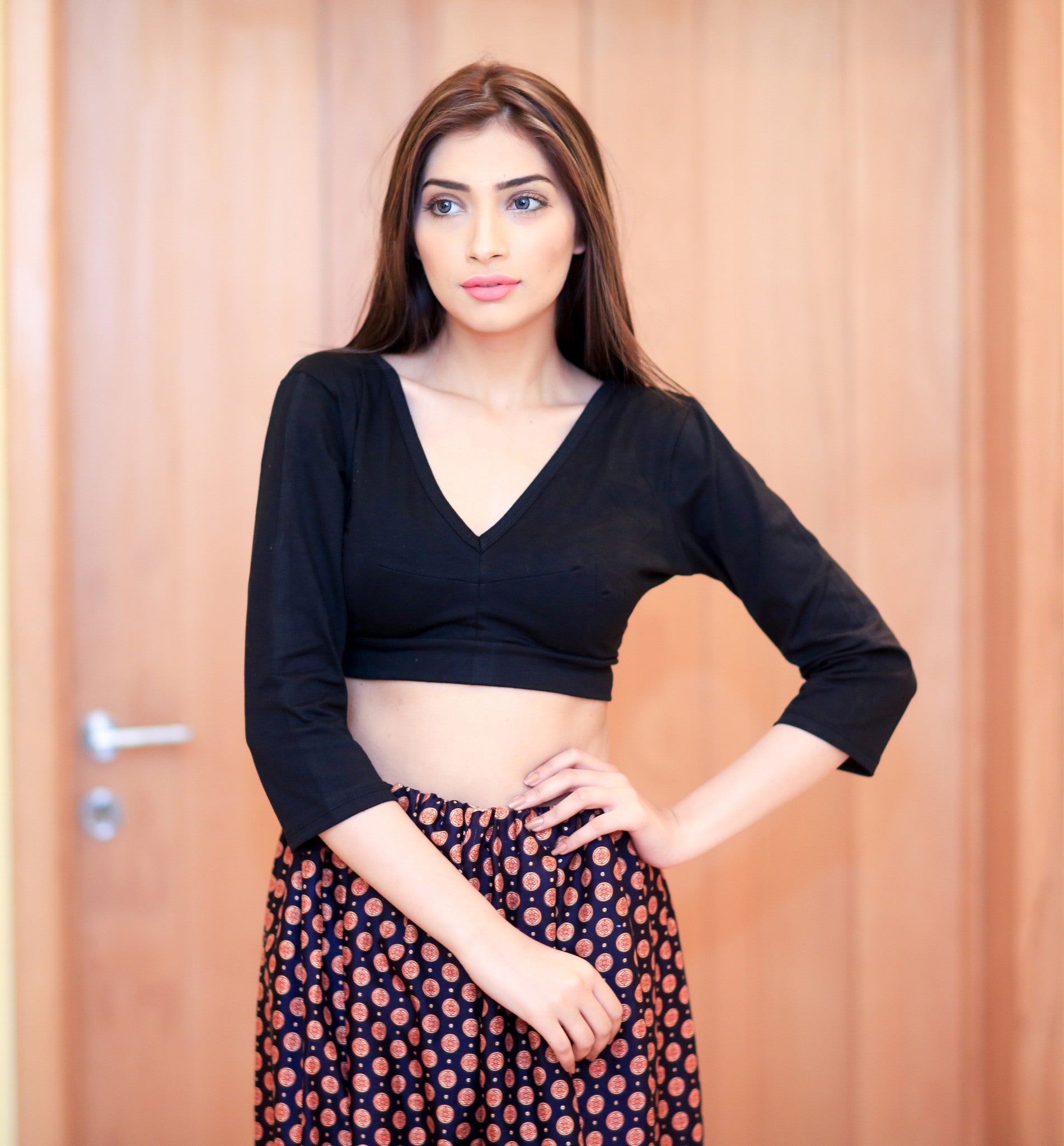 Black cotton lycra Choli