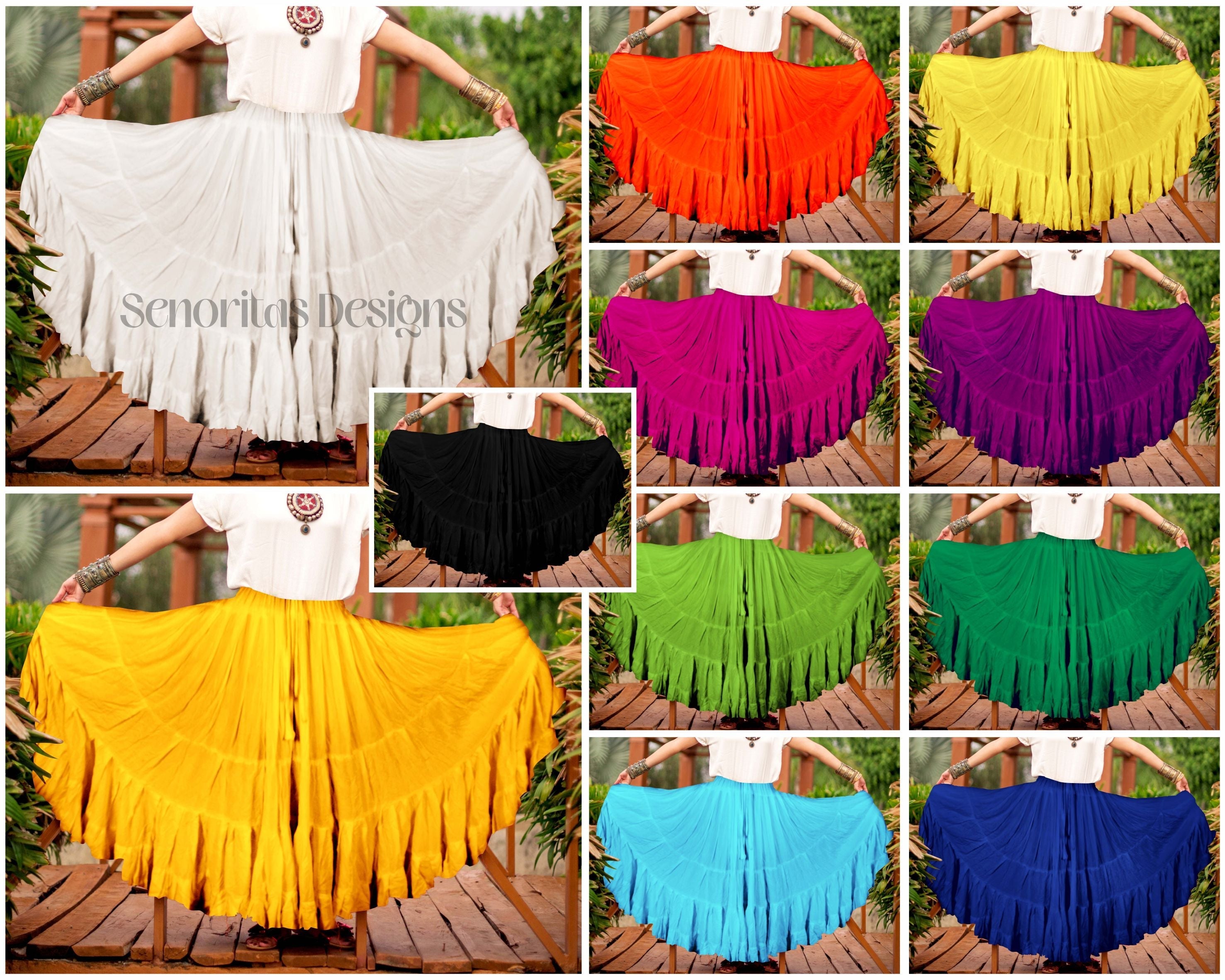 Solid color Skirt yellow 100% cotton WLS