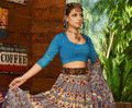 Turqouise Cotton Lycra Choli