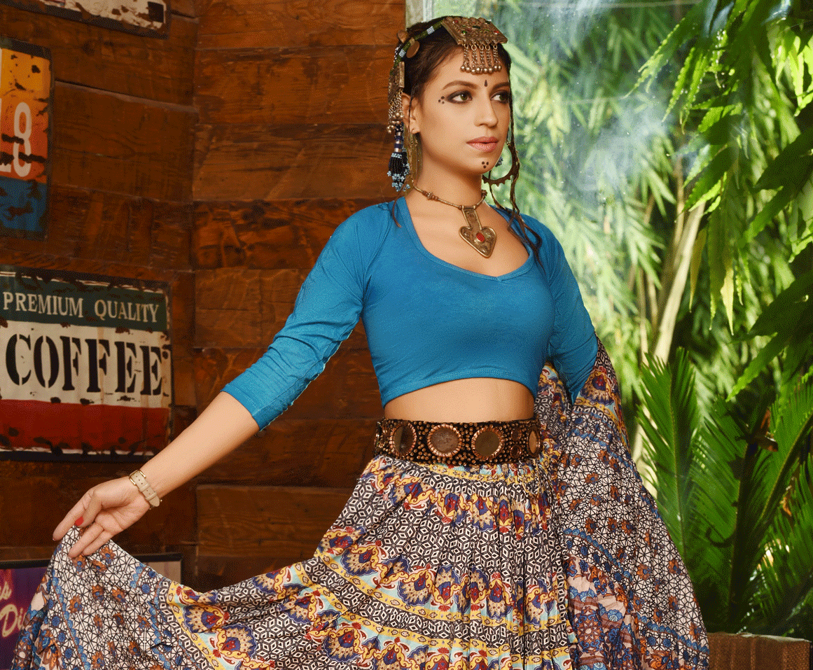 Turqouise Cotton Lycra Choli