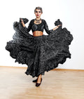 Block print assuit pattern choli silver black