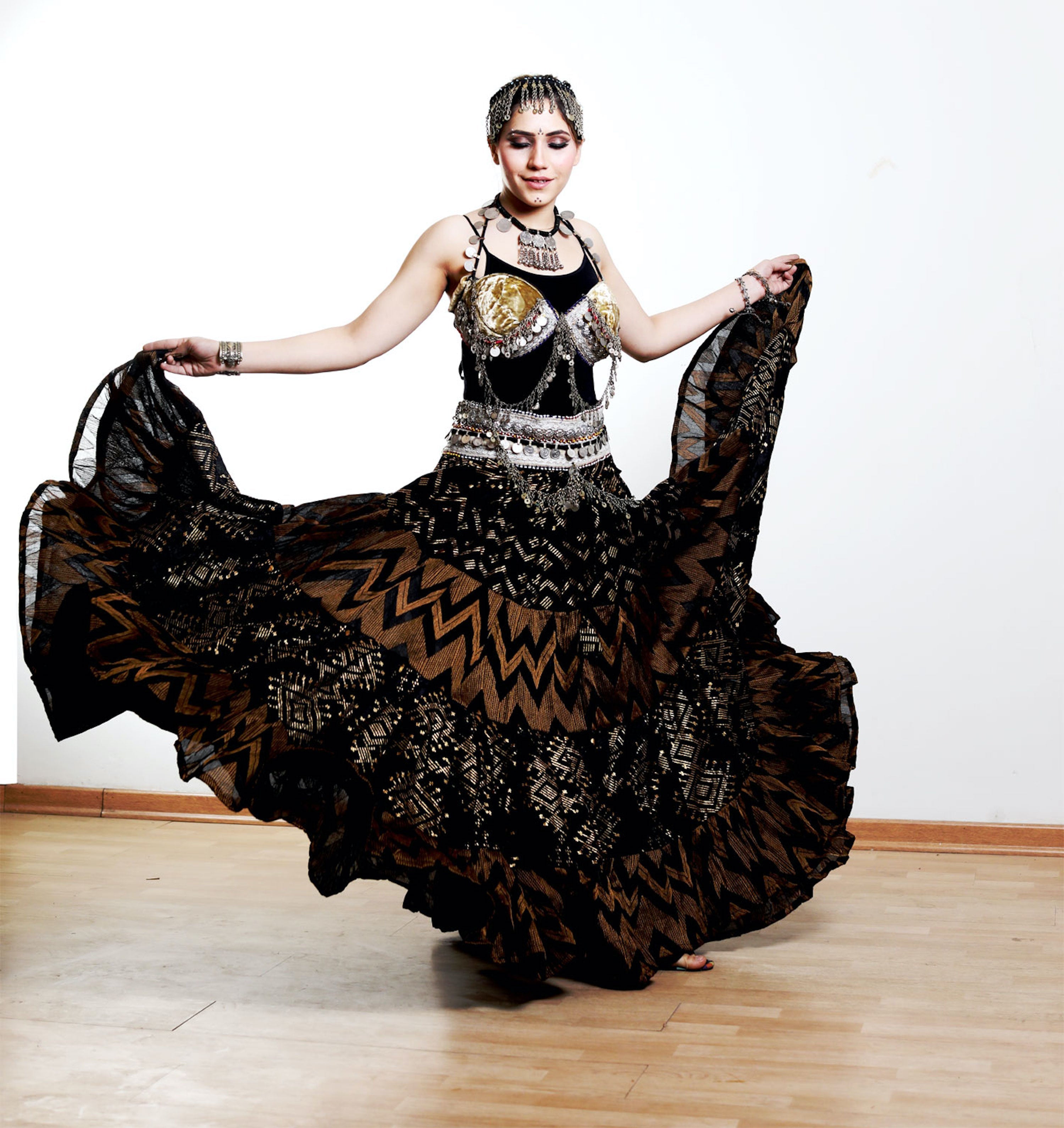 Block print skirt zig zag layer design WLS