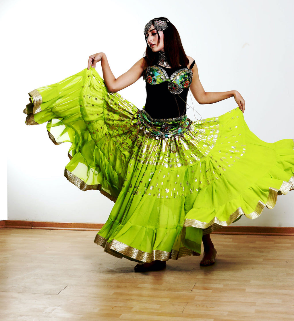 Lime Green banarsi skirt WLS