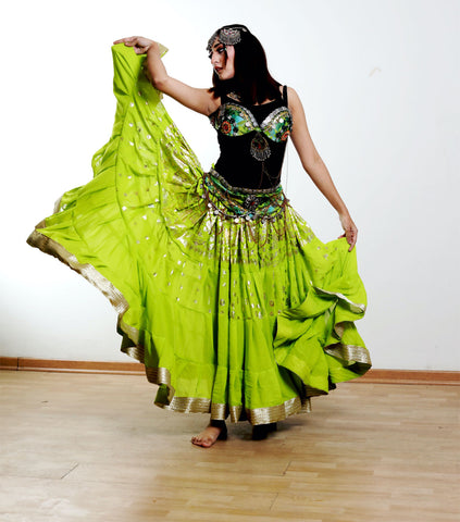 Lime Green banarsi skirt WS