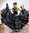 Block print skirt black beauty with shiny silver border WLS
