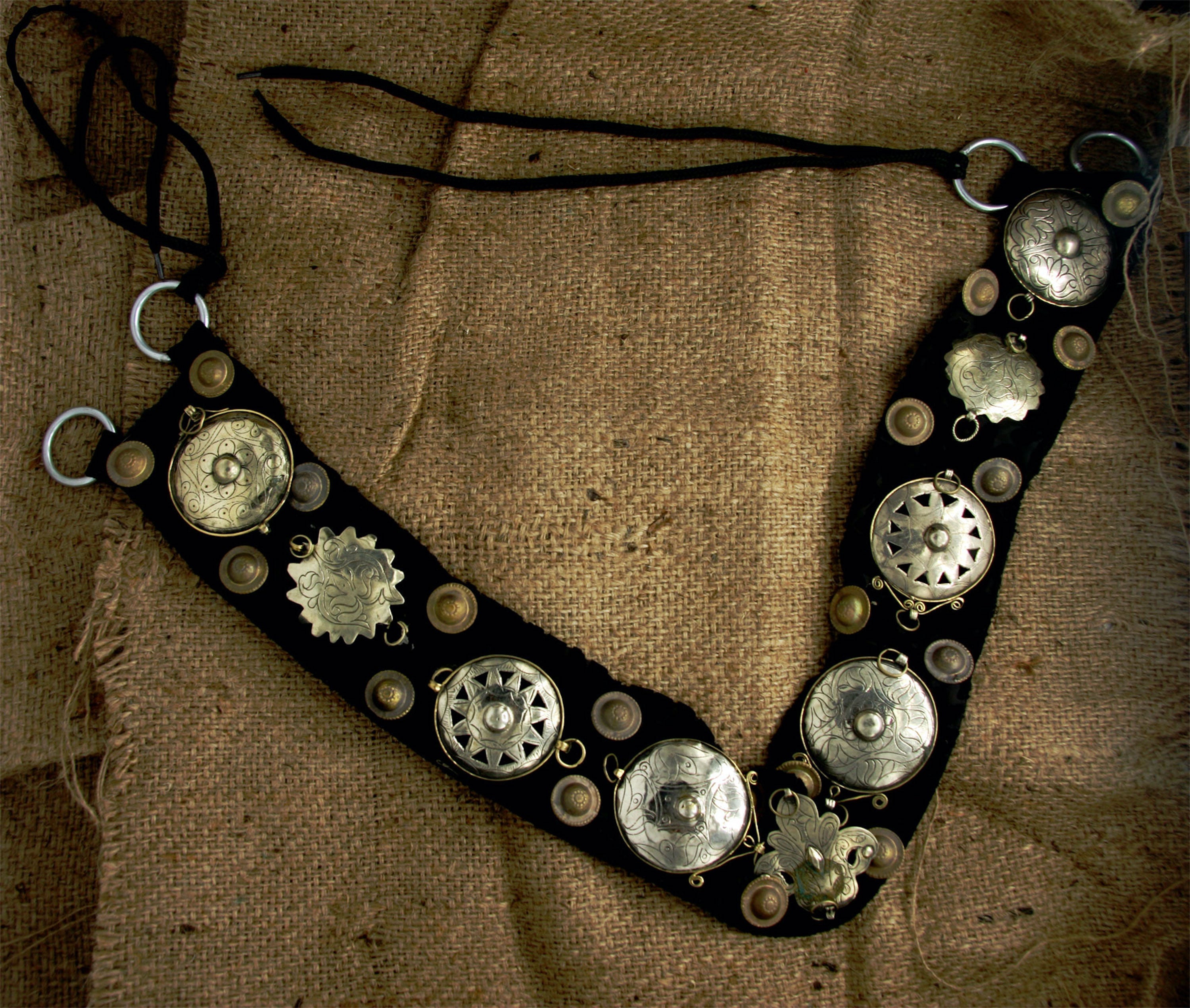 Tribal Kuchi Metal Medallion Belt WS