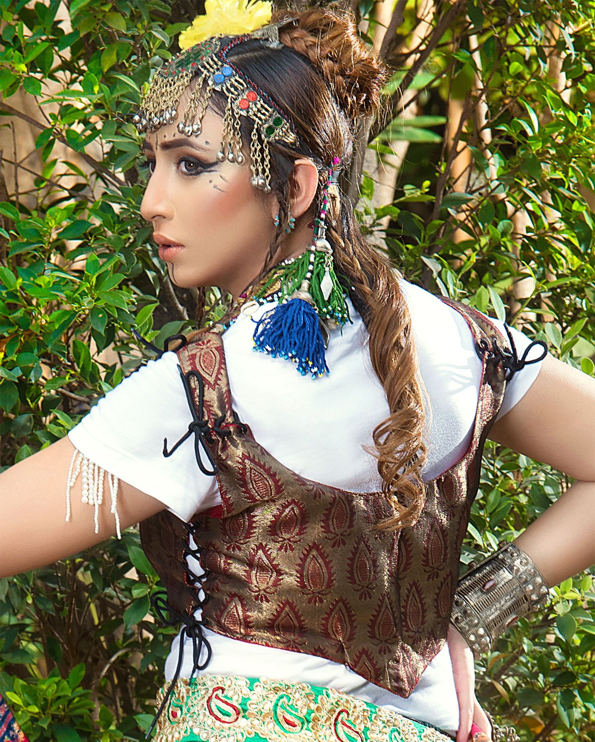 Banarsi Choli Vest Burgundy Gold