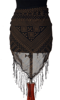 Tribal Assuit Print HipScarf black Gold WS
