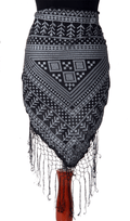 Tribal Assuit Print HipScarf black Silver WS