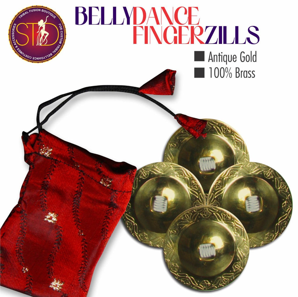 Finger Cymbals / Zills Antique Gold finish 100% Brass 4 pcs Set WS