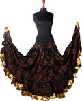 Block print skirt Barock Gold with shiny gold border WLS