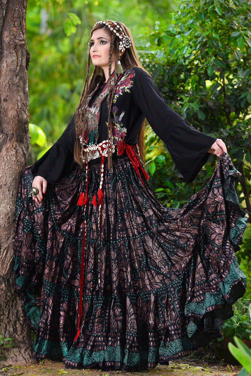 Block print skirt Barock Gold WLS