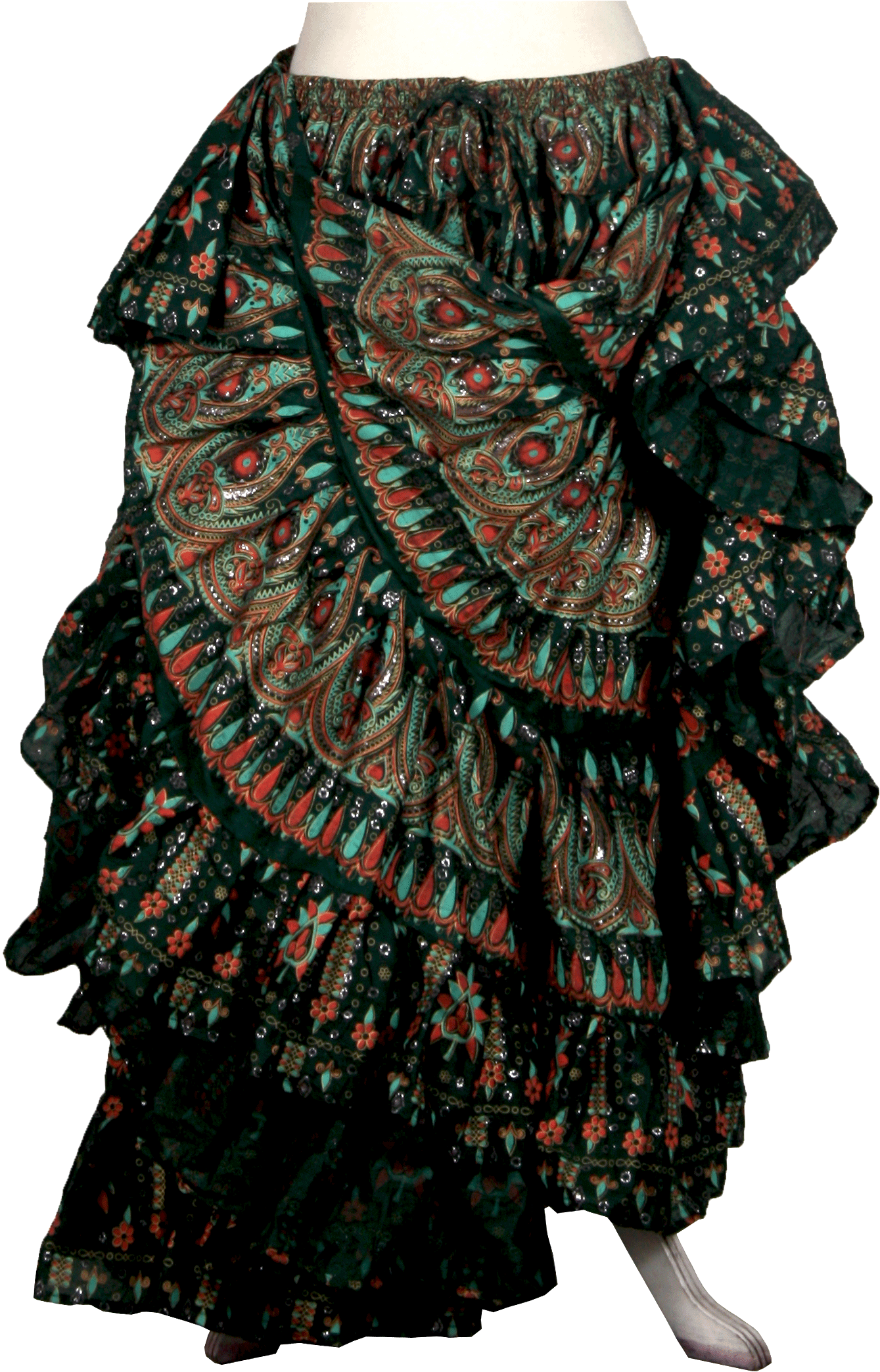Block print skirt beauty skirt dark green
