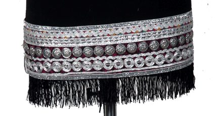 Tribal Kuchi belt black fringe WS