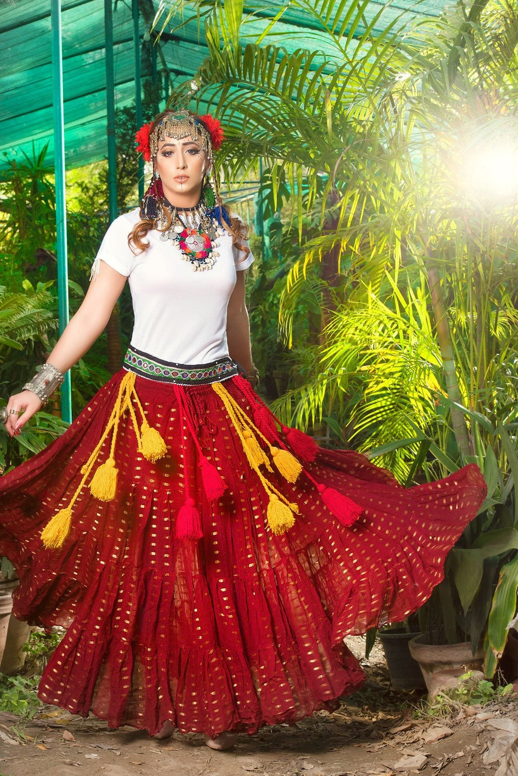 Bindi skirt burgundy WLS