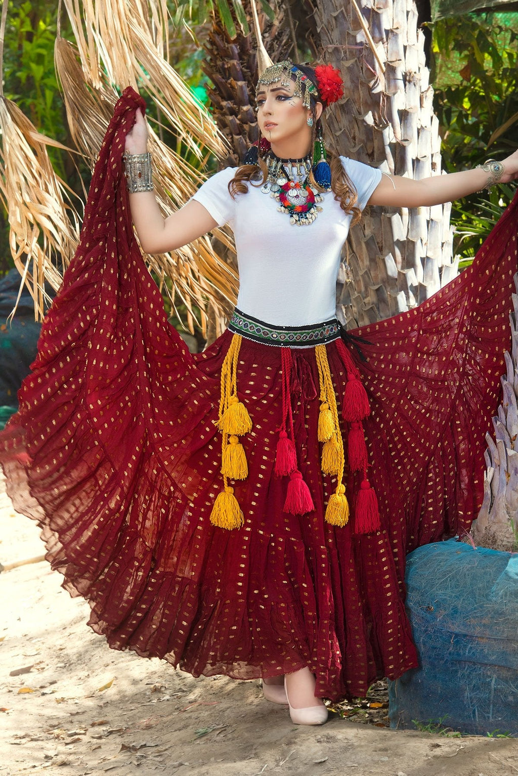 Bindi skirt burgundy WLS