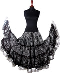 Block print skirt Oriental Border Black/White with silver trim WLS
