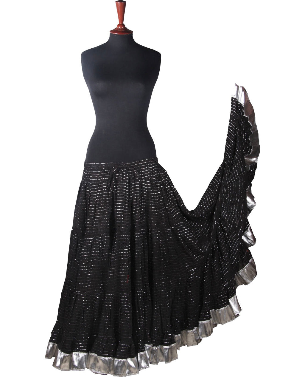 Lurex solid Skirt black with silver border WLS