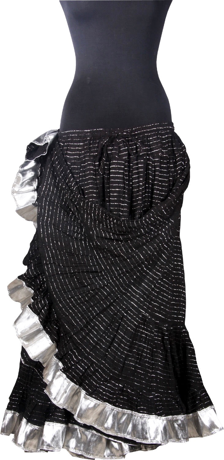 Lurex solid Skirt black with silver border WLS