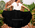 Solid color Skirt black 100% cotton