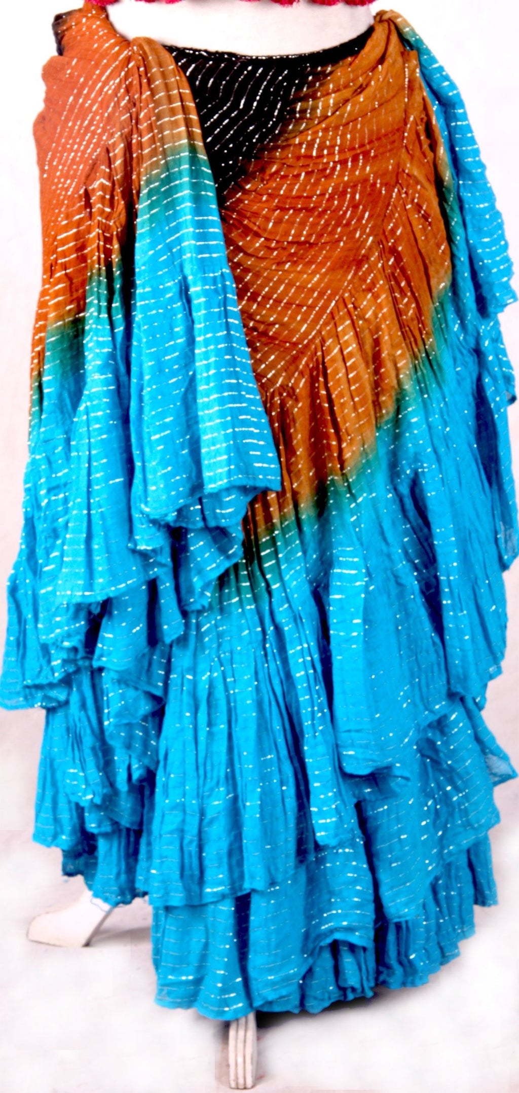 Lurex 3Tone Skirt Black/Gold/Turquoise WLS