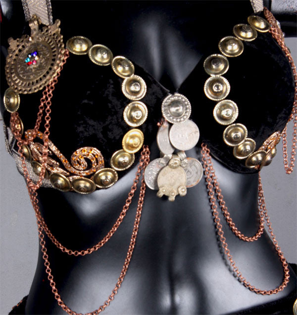 Black Beauty Double Drape Bra Belt