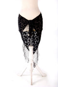 Burnout velvet hip scarf black WS