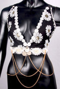 Halter Top Black/White/Gold