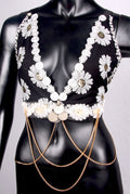 Halter Top Black/White/Gold WS