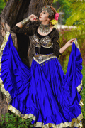 Gold border Skirt Blue WLS