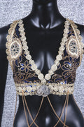 Halter Top Blue/Gold WS