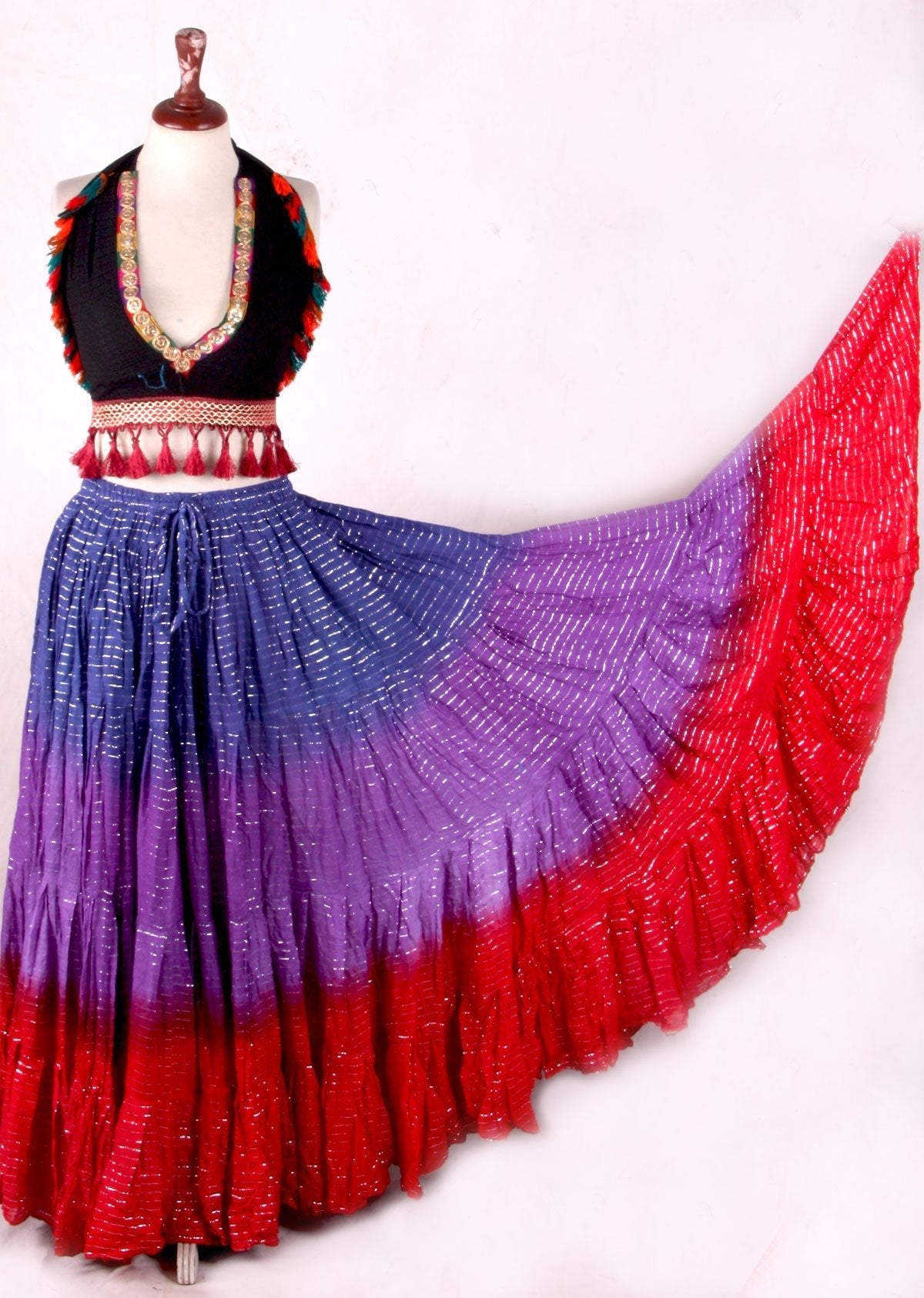 Lurex skirt red/purple/blue WLS
