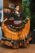 Senoritas skirt mustard brown with padma border WLS