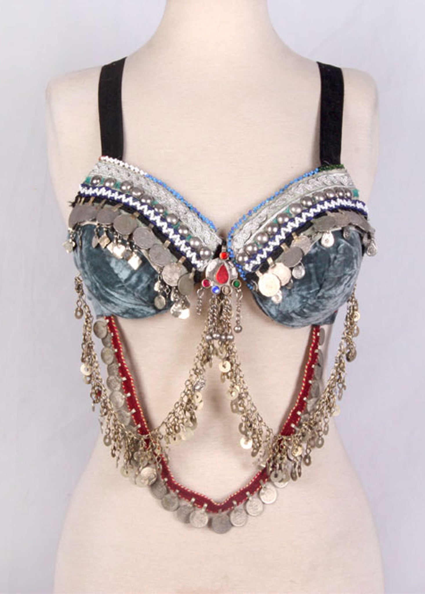 Double Drape Bra Belt Grey Taupe