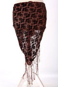 Burnout velvet hip scarf brown
